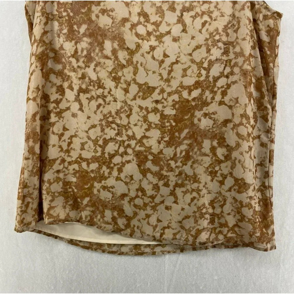 Gap Tank Top Women's M Brown Tie Dye Round Neck Relaxed Fit Sheer Lined Pullover - Picture 3 of 10